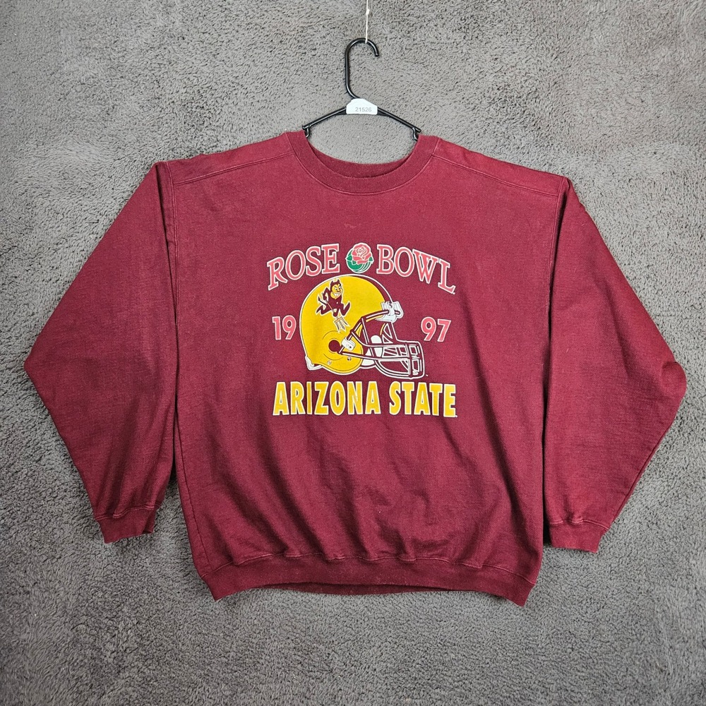 Vintage Arizona State Rose Bowl 1997 Sweatshirt XL Maroon Cotton‎ Exchange USA